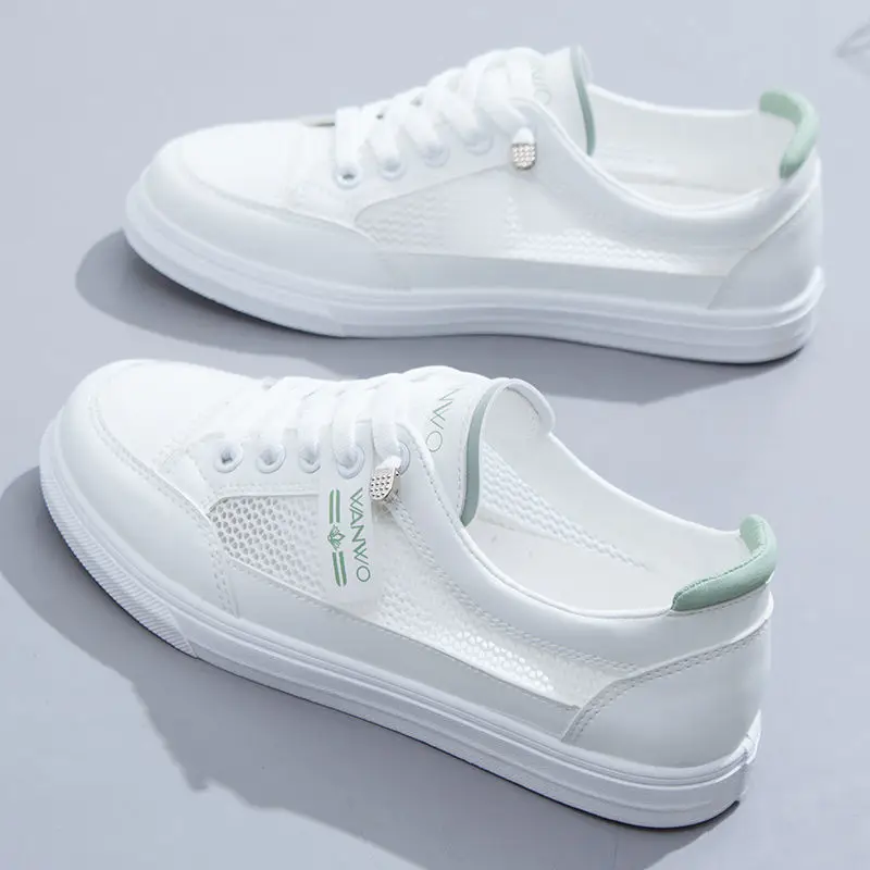 Women Sneakers Women's Vulcanize Shoes Spring  Autumn Breathable Flats Solid Color Mesh Shoes Young Woman Casual White Shoes