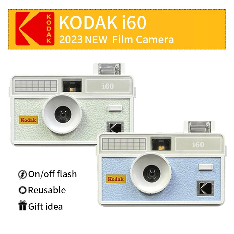 

Kodak I60 Fool Film Camera Retro 135 Film Camera Idiot Machine Non-Disposable Camera Strap Flash （Yellow and Purple）For Gifts