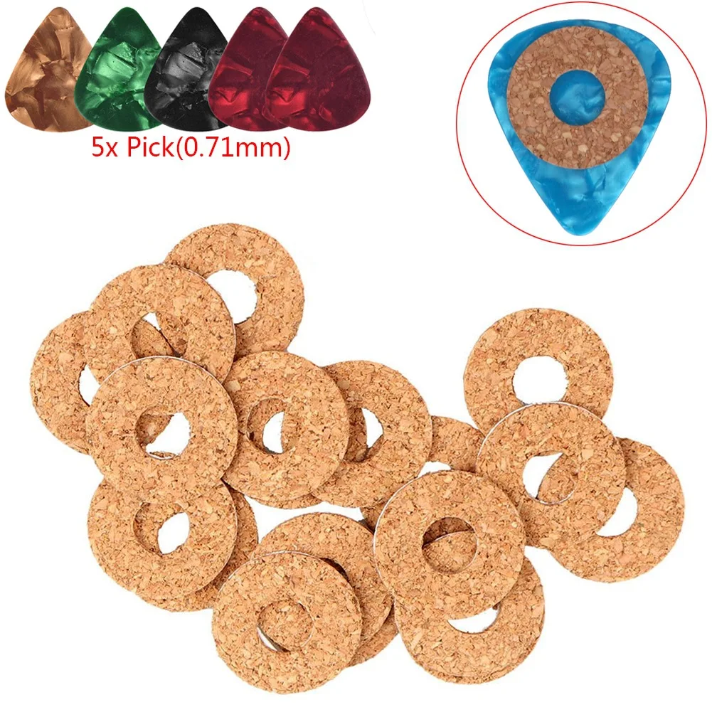 

20 guitar paddles, anti-slip handle, cork gasket, anti-perspiration patch+5 0.71mm paddles