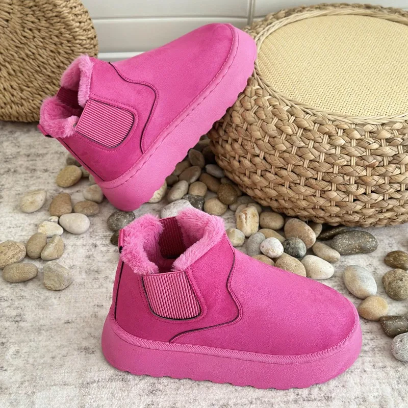 Бархатные сапоги с круглым носком на осень и зиму новинка 2024 международная