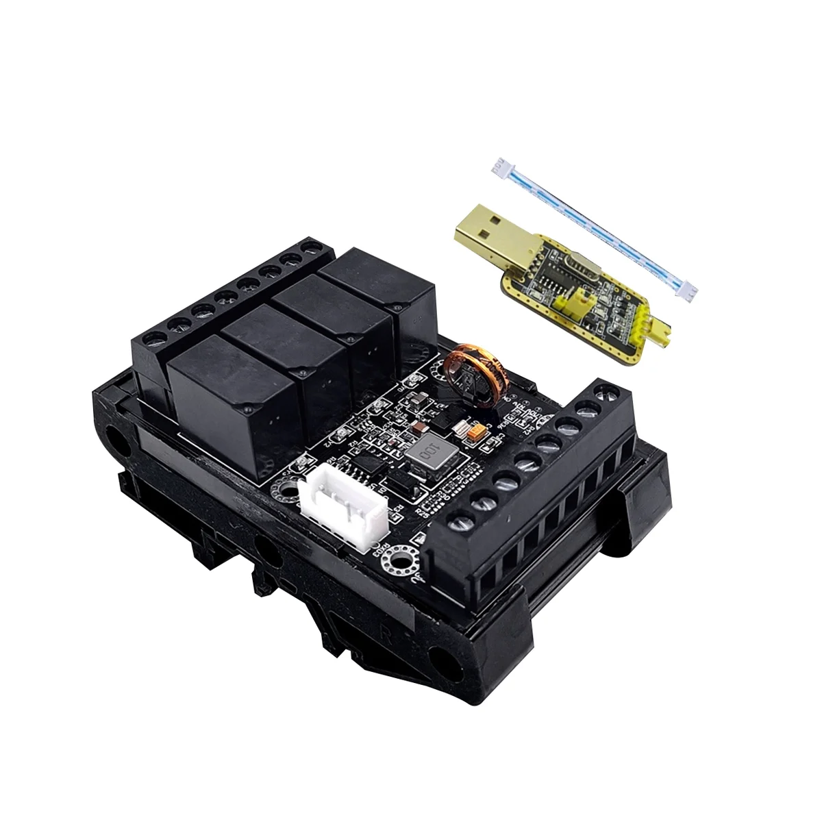 

FX1N-10MR PLC плата промышленного управления + чехол + USB TTL кабель PLC модуль