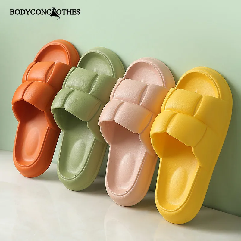 Summer Men's Women's Home Slippers Non-Slip EVA Bathroom Wear-resisting Shoes Indoor Bathing Soft-Soled Hotel Sandals Flip Flops