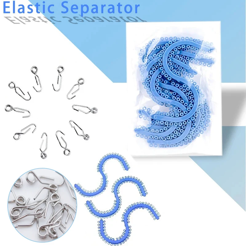 Стоматологический ортодонтический сепаратор пружинный синий круг 10 шт.