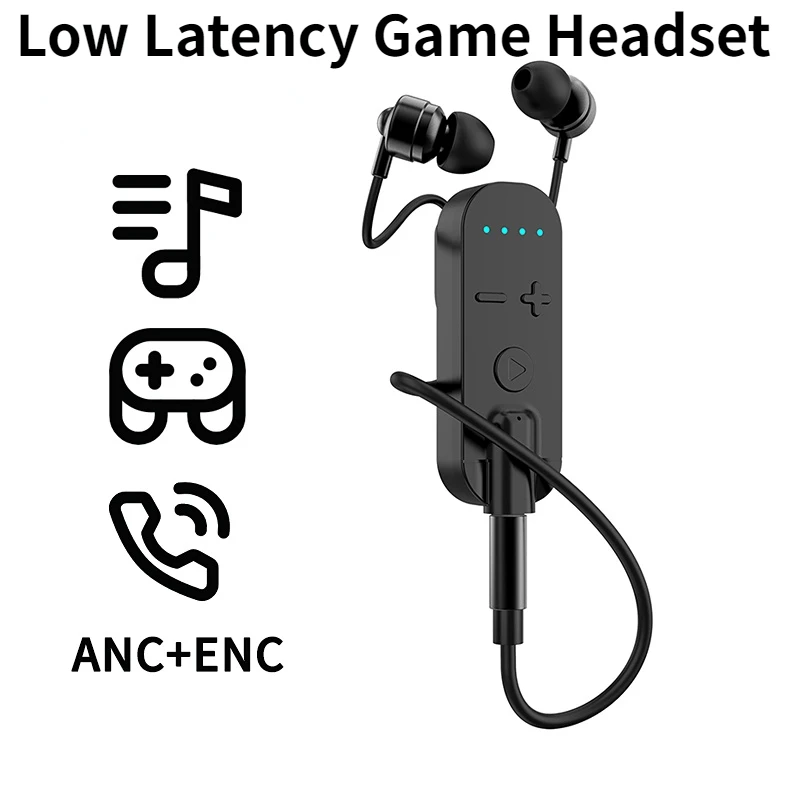 

Wireless Bluetooth 5.1 Receiver With Earphone ANC+ENC Noice Cancelling Gaming/Music /Calling Low Latency Detachable Audio Cable