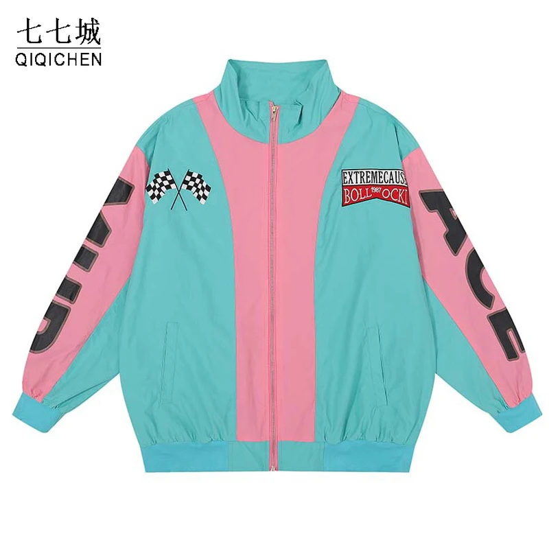 

Motorcycle Racing Jacket Men Women Hip Hop Vintage Letter Embroided Spring Baseball Jackets Unisex Bomber Causal Varsity Coat