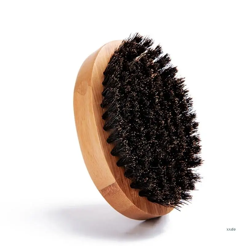 

Щетка для ухода за мужской бородой щетка для усов овальная деревянная ручка щетка с щетиной кабана для ухода за волосами лица с блеском и мя...