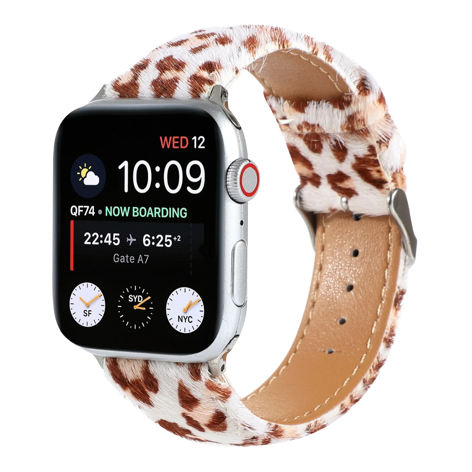 Фото Кожаный браслет из леопардового конского волоса для Apple Watch Band 40 мм 41 мм 42 мм 44 мм 45 мм 49 мм Ремешок iWatch Series 4 5 6 7 8 9 SE Ultra №5