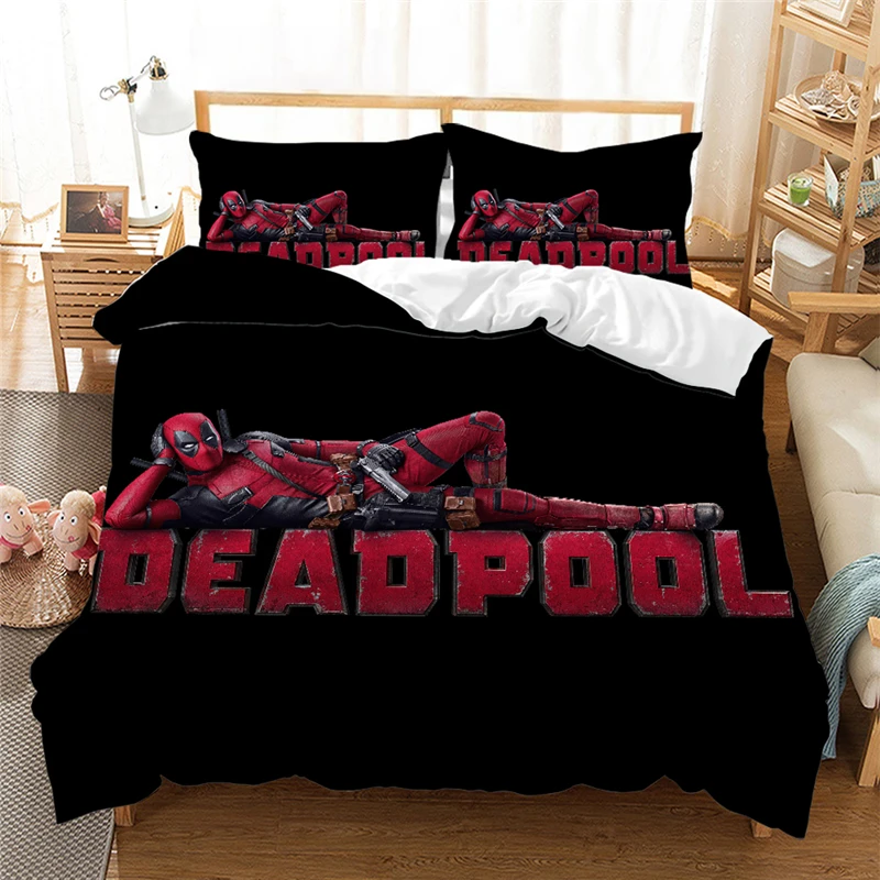 

Cartoon Deadpool 3D bedding set Duvet Cover set comforter bedding sets bed linen (NO sheet) bedding set twin Queen King size