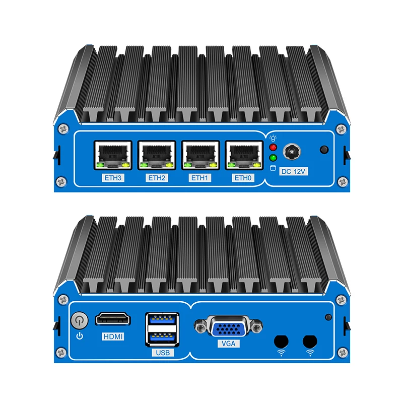 

Fanless Mini PC Intel Celeron J4125 Quad Core 4 Intel Gigabit ESXI7 Vmware LAN HD-MI VGA pfSense Switch VPN Firewall ESXI AES-NI