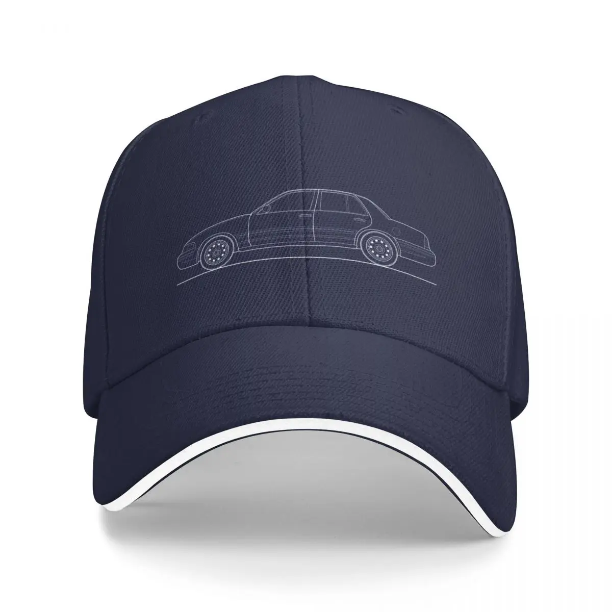 

Ford Crown Victoria Police Interceptor Blueprint - Side View Baseball Cap Fishing Caps Sun Hat Cosplay Caps Hat For Women Men'S