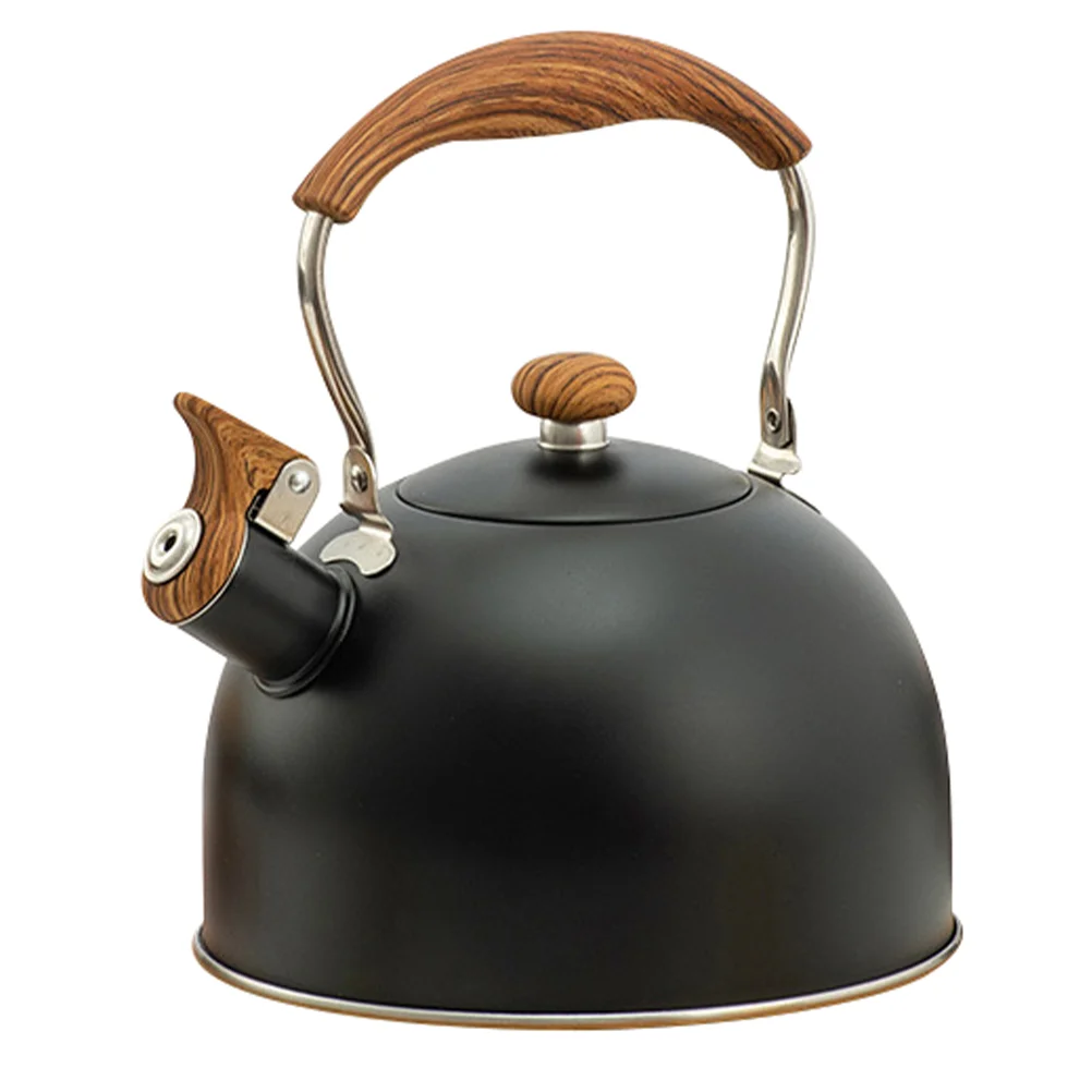 

Whistling Tea Kettle for Stove 2 5L Stainless Steel Teapot with Wood Handle Campaing Tea Serving Kettle Whistling Spout Locking