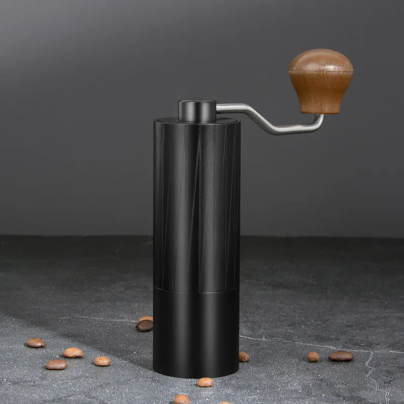 

Sleek and Stylish Diagonal Pattern Metal Manual Coffee Grinder with 420 CNC Stainless Steel Burrs, Ideal for Home and Travel