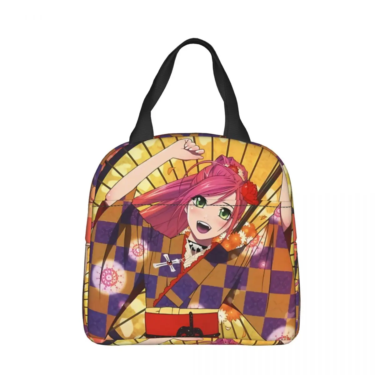 

Счастливый портативный рюкзак из ткани Оксфорд, Женский школьный обед для поездок, походов, детский холодильник