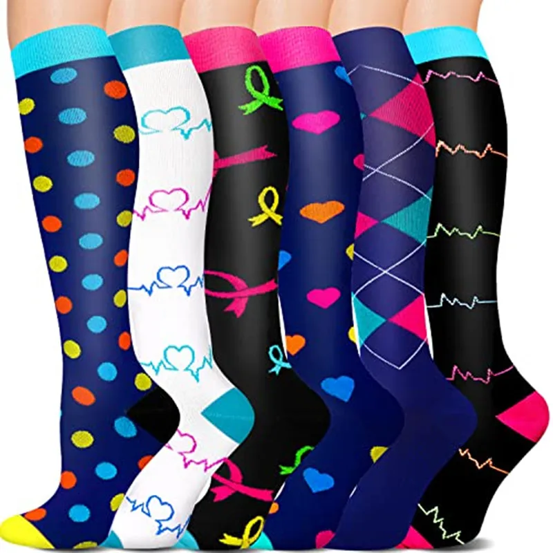Running Compression Socks Women Men Socks Pregnancy Edema Anti Fatigue Pain Relief Knee High 20-30MmHg Compression Stockings
