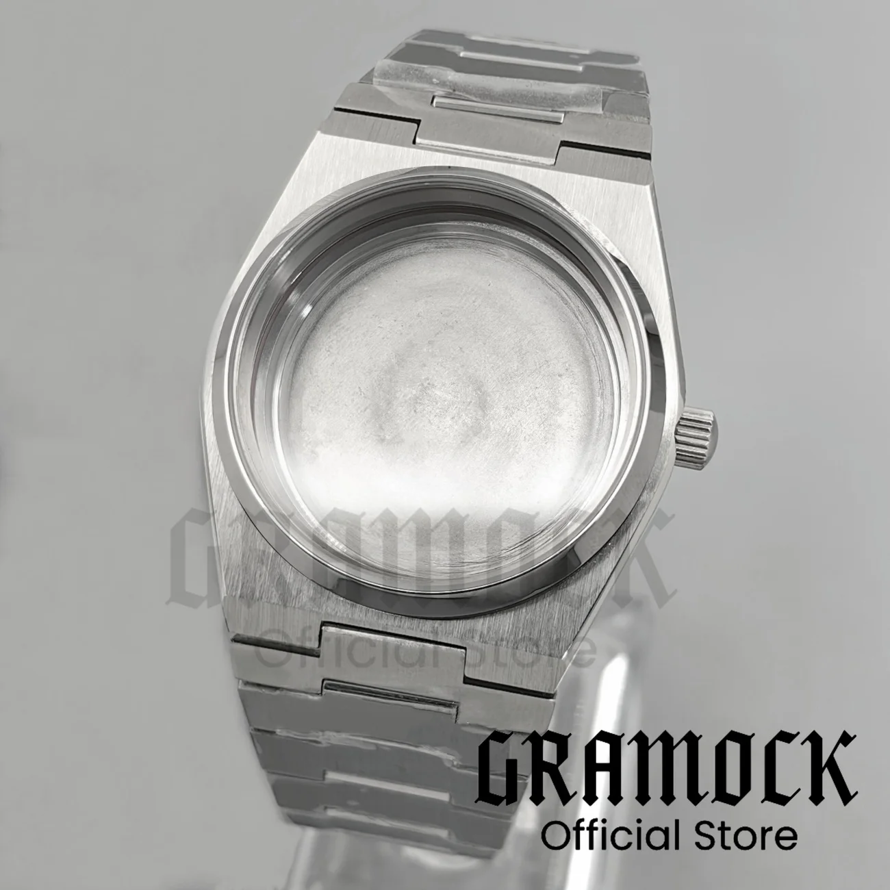 Фото Мужской корпус часов Mod Silver 40 мм с сапфировым стеклом и защелкивающейся задней крышкой для механизмов PRX NH34 NH35 NH36 PT5000, запасная часть для часов. №1