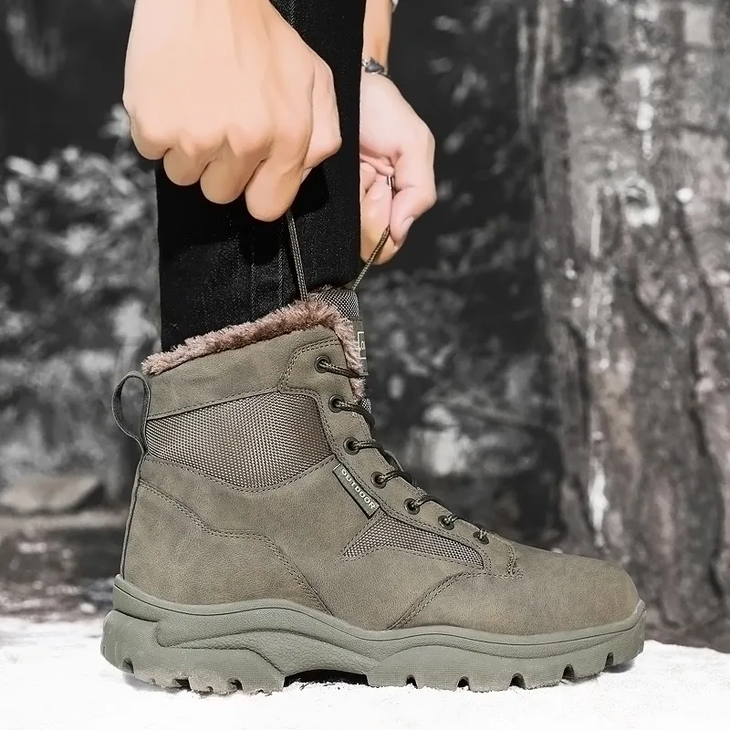 Male High Ankle Large Size Outdoor Anti-Slip Wear Resistance Hiking Shoe Teenagers Climbing Shoes Casual Sport Footwear 37-47#