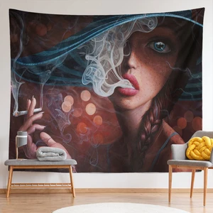 Japan Rebellious Young Girl Tapestries Wall Hanging Lovely Kawaii Beautiful Home Living Yoga Mat Mural Bedroom Decor Aesthetic