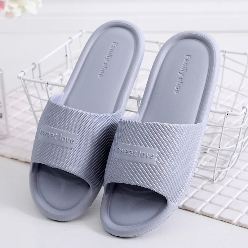 

Men Indoor Home Slippers Summer Soft Comfortable Non-slip Flip Flops Bath Slippers Couple Family Flat Shoes Hotel Sandals