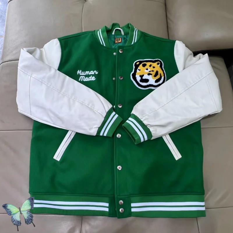 

Human Made New Maury Duck Embroidery Heart Baseball Jacket Thick Winter Cotton Outwear Clothes Cardigan