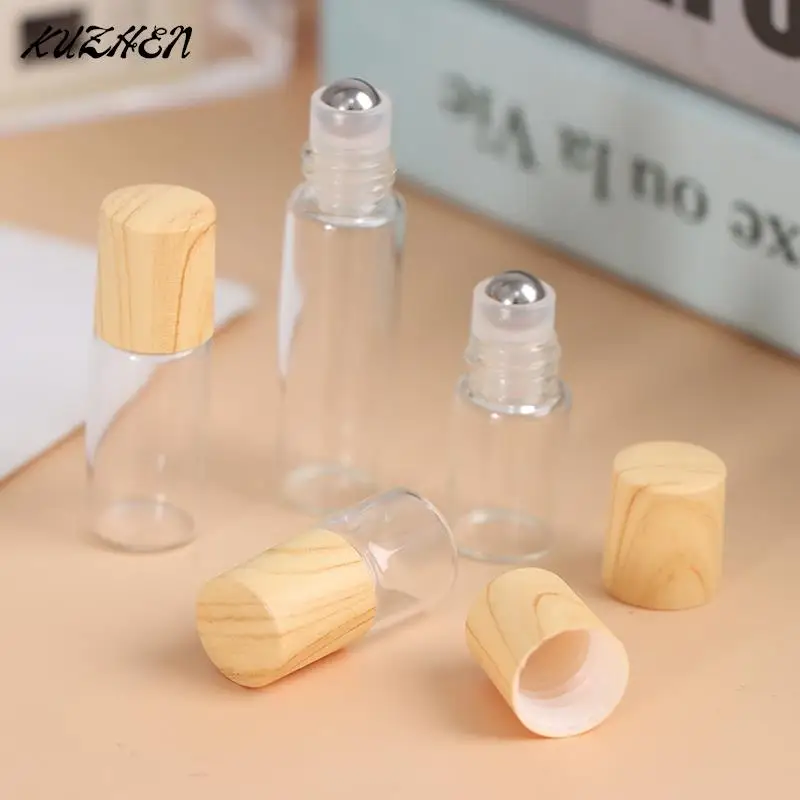 

1pcs 1/2/3/5 Ml Roll On Bottle Thick Frosted Glass Perfume Bottle Refillable Empty Roller Essential Oils Vials