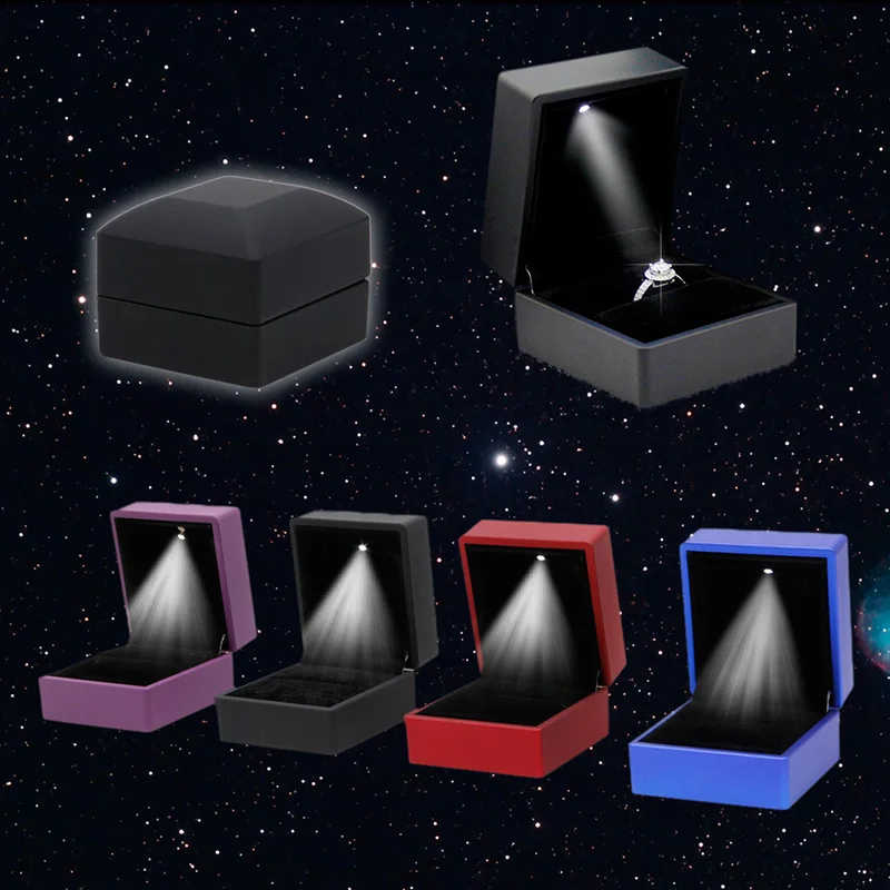 

LED Lighted Earring Ring Gift Box Wedding Engagement Ring Jewelry Display New