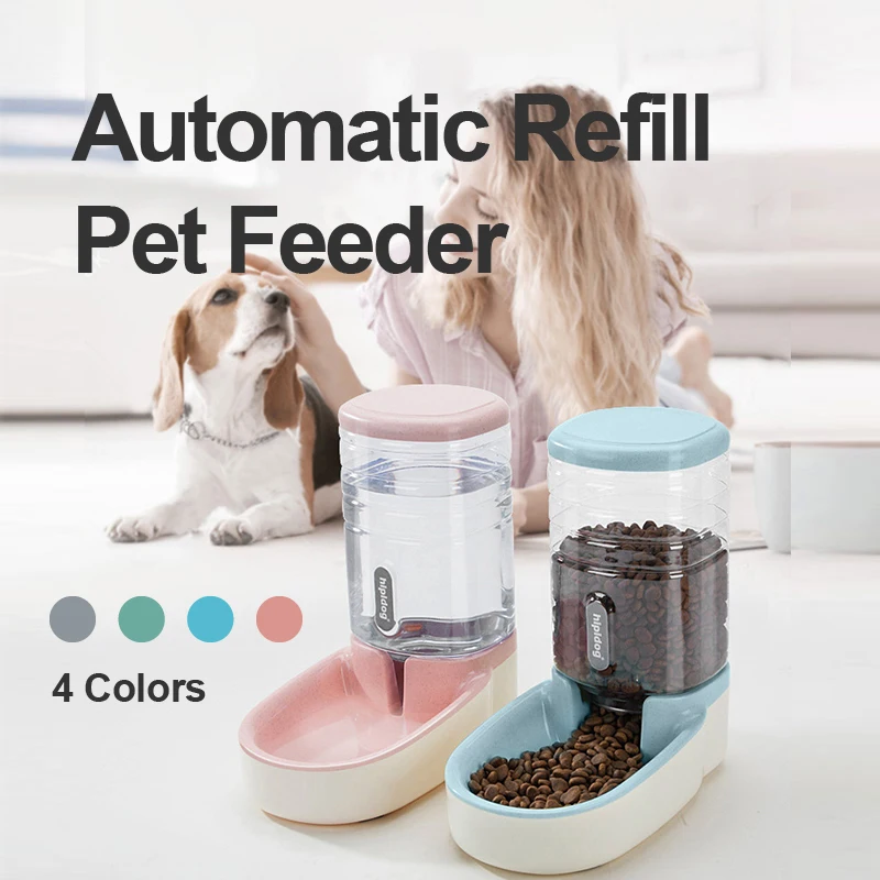 

Автоматическая поилка для питомцев, поилка для кошек и собак, автоматическая заправка воды, дозатор еды для щенков и котят, модные аксессуар...