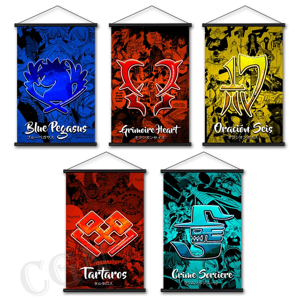 

Fairy Tail Poster Art Hanging Scrolls Japanese Anime Canvas Painting Wall Module Picture Living Room Child Bedroom Home Decor