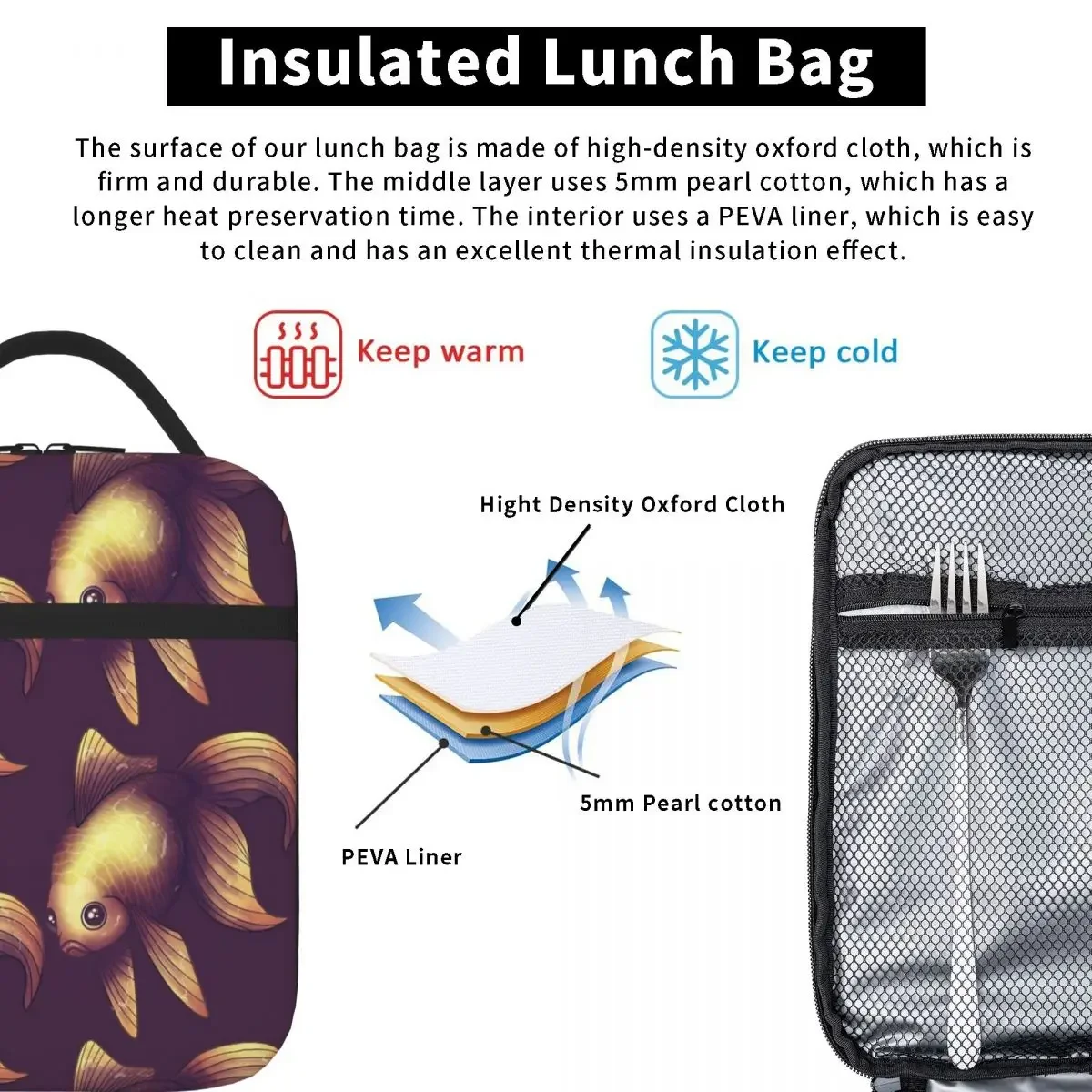 Фиолетовая сумка для обеда Fantail пикника детская коробка завтрака изолированная