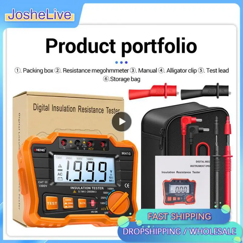 

Resistance Meter Tester 2000 Counts Abs Voltmeter Data Retention Digital Megohmmeter Digital Tester Tester Backlight Display