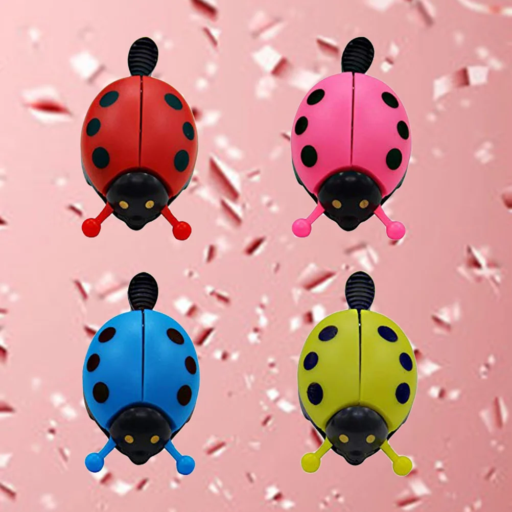 

4pcs Ladybird Lady Bug Bells Kids Bike Bell Ring Ringer Accessories (Red, Yellow, Pink, Blue)