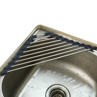 roll up triangle dish drying rack for sink corner over the sink caddy sponge holder foldable stainless steel corner drainer