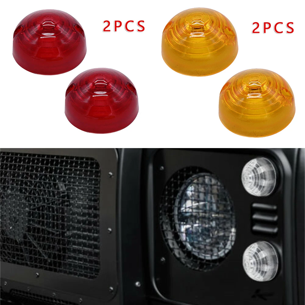 

2PCS Front Side Indicator Light Lamp Lens Front Side Transparent Light Lens Lampshade For Land Rover Defender 90 110 1990-1994