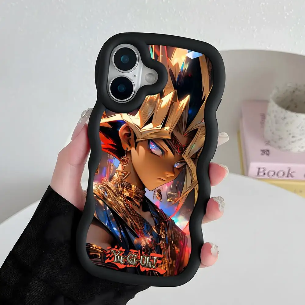 Фото Чехол для телефона Yugioh Yami Yugi для iPhone 17 16 15 14 13 12 11 Air Pro Max Plus, черный, из мягкого ТПУ, с волнистым краем №3