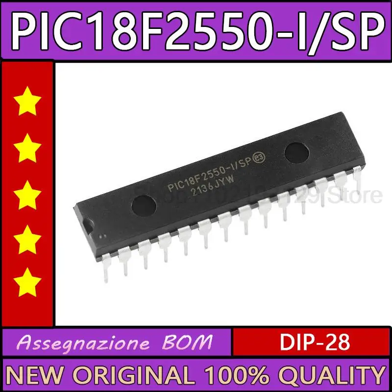 

Original 5-10pcs PIC18F2550-I/SP DIP28 PIC18F2550 PIC18F2550 DIP-28 32KB Flash 3.3V 5V 28-Pin SPDIP