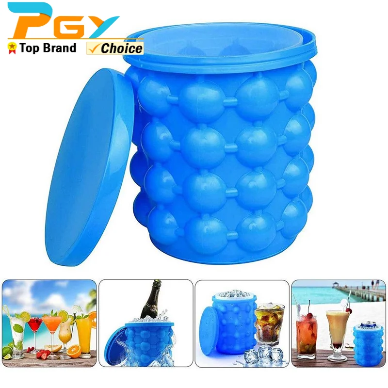 

Ice Cube Mold Ice Trays Large Silicone Ice Bucket Portable Saving Ice Cube Maker Frozen Whiskey Cocktail Beverages Kitchen Tools