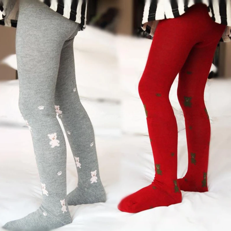 Колготки С Милым Медвежьим Узором Для Маленьких Девочек — Осенне-весенние