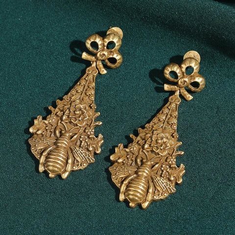 STALAIT Серьги-капельки из меди античное золото