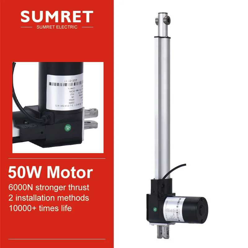 

6000N Electric Linear Actuator DC 12V 24V Motor 2000N 50mm 100mm 150mm 200mm 250mm 300mm 600mm 700mm 800m 900mm 1000mm stroke