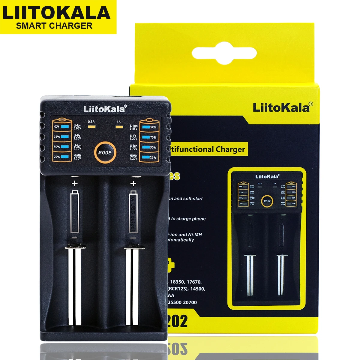 Зарядное устройство LiitoKala Lii-202 1 2 В 3 85 7 18650 10 шт