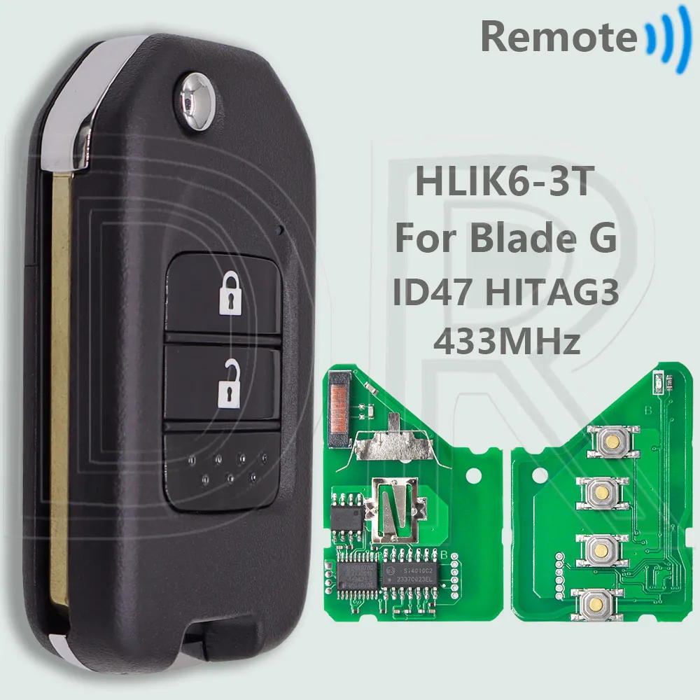 DR OEM TWB1G721 A AFM HLIK6-3T G ID47 Чип 433 МГц Автомобильный дистанционный ключ для Honda Accord Civic City CRV Vezel HR-V FRV Jazz XR-V