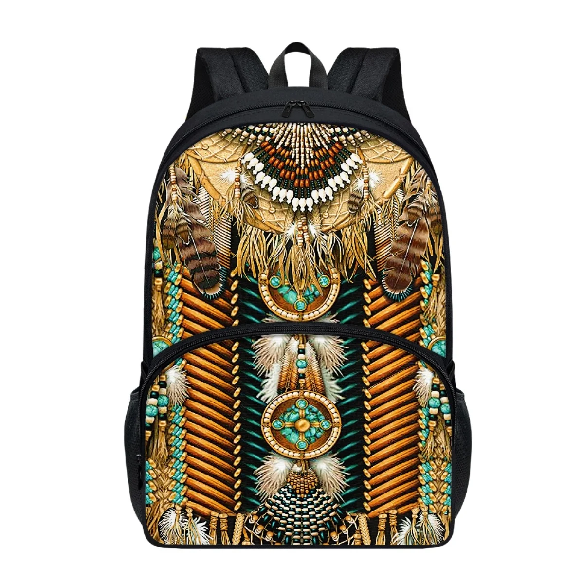 FORUDESIGNS Aztec Indian Native Tribal Print Art School Bag for Teen Boys Girls Travel Backpack Practical High Student Book Bags