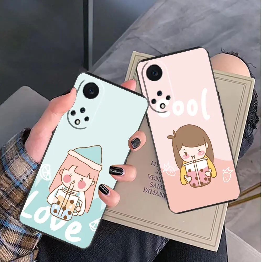 

Case For Huawei NOVA Y90 Y70 Y61 10 9 9SE Plus 8 8I 7 7I 5 5I 4 3 3I 2 2I 2S Lite Plus Pro Case Creative Cute Cartoon Milk Tea