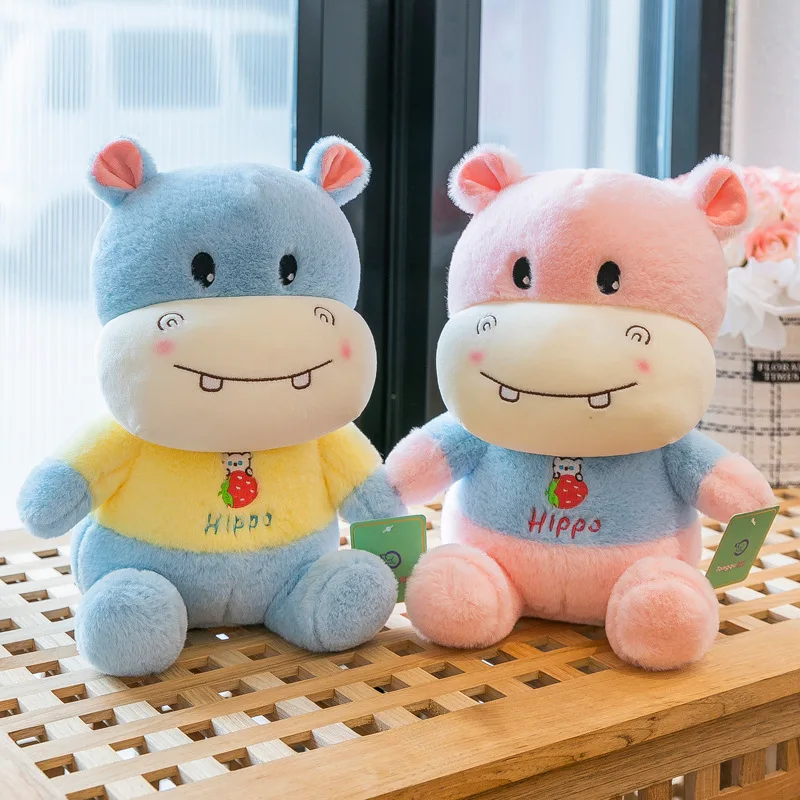 

35/45cm Hippo Lovers Gift Plush Dolls Baby Animal Soft Cotton Stuffed Soft Toys Sleeping Mate Toys Gift Boy Kids Valentine Day