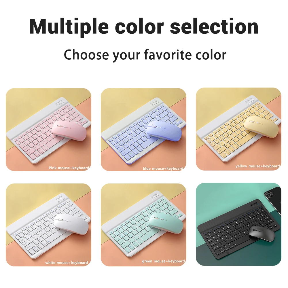 EMTRA Mini Bluetooth Wireless Keyboard Mouse For Samsung Xiaomi Huawei Tablet For iPad Air 5 6 Pro 12 9 Tablet Cell Phone Laptop images - 6