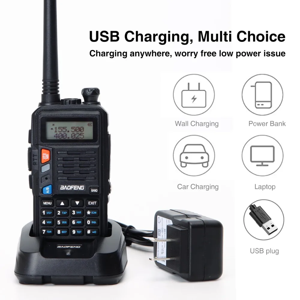 2pcs baofeng uv s9 plus walkie talkie 10w powerful cb radio transceiver long range portable two way radio set for hunting travel free global shipping