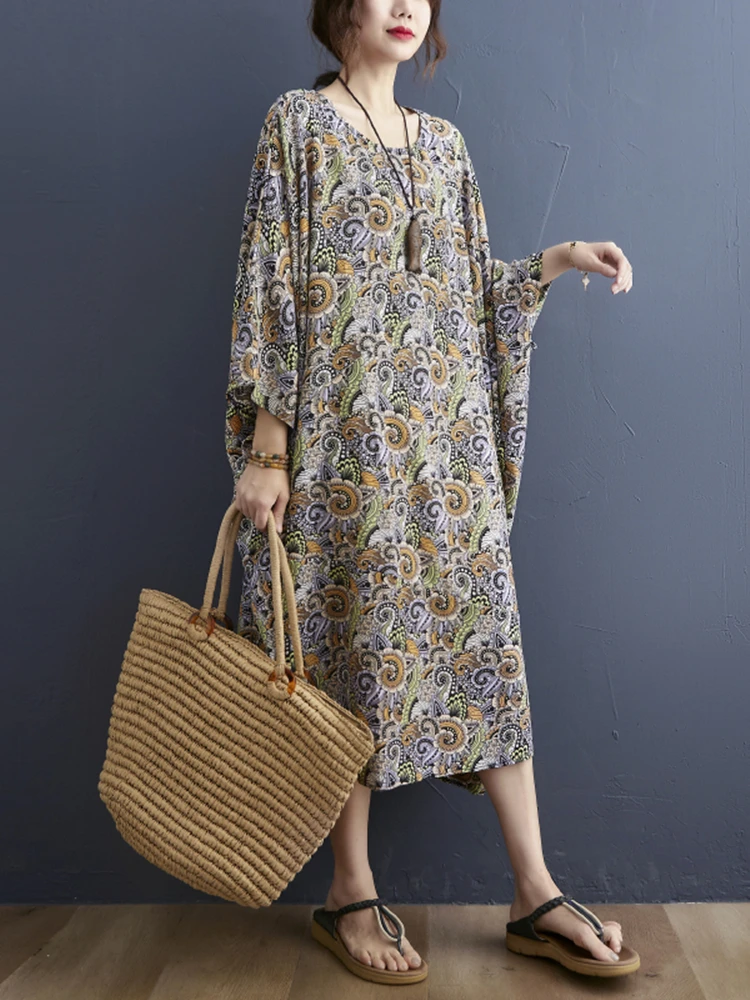 Женское свободное платье-Футболка с рукавами летучая мышь летнее Повседневное