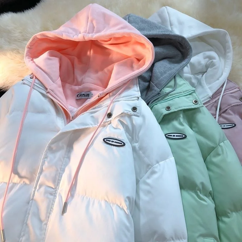 Cotton Coat For Women Cute Hooded Loose Jacket Autumn Winter Fashion Korea Padding Coat Parkas Thickened Warm Female Clothing