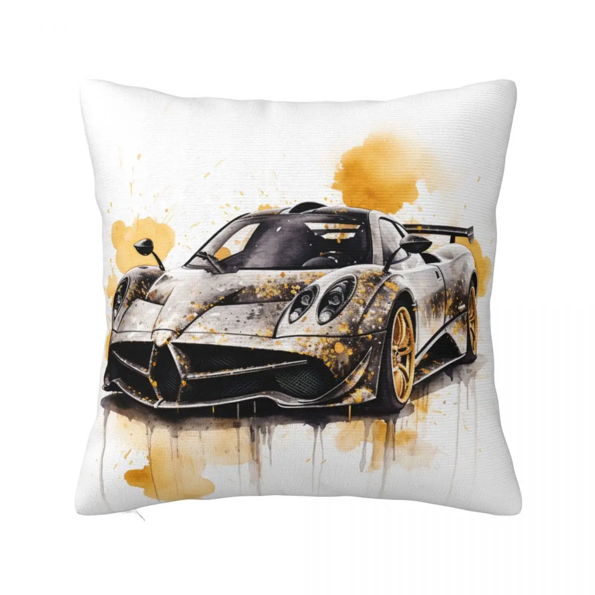 

Speed Sports Car Pillow Case Ink Drawing Hyper Artistic Polyester Car Pillowcase Zipper Spring Luxury Cover