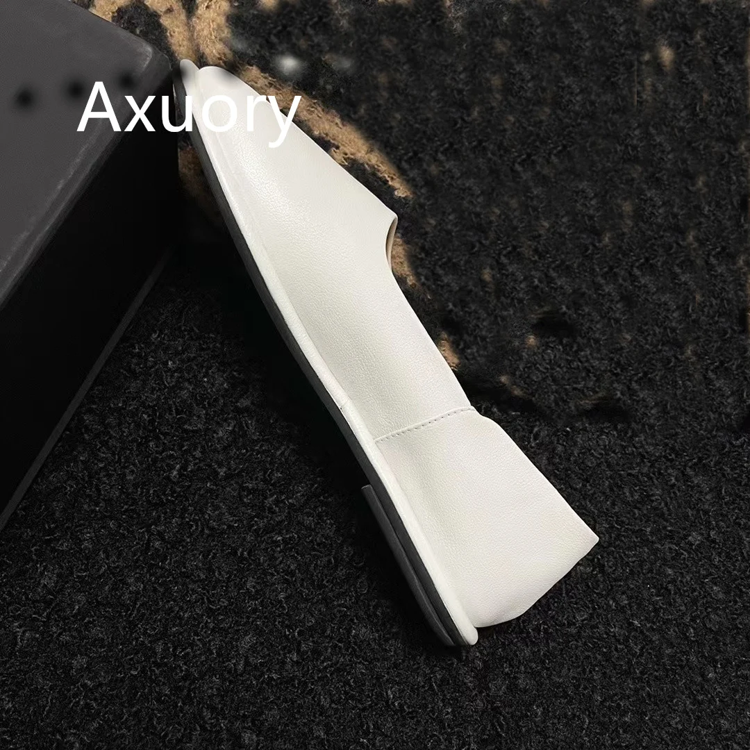 2023 New Women Mary Jane flats Shoe Luxury Design Solid Color Genuine Leather Retro Style Shallow mouth Round head