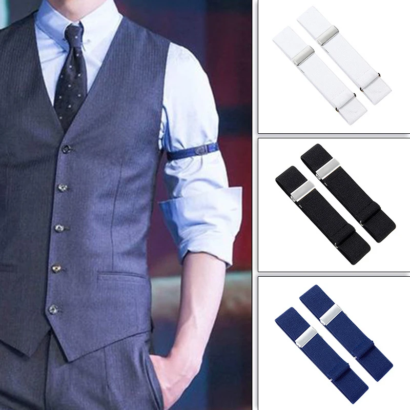 

2cm Unisex Elastic Armband Men Shirt Sleeve Holder Adjustable Arm Cuffs Bands For Party Wedding Clothing Groom Sleeve Accessory